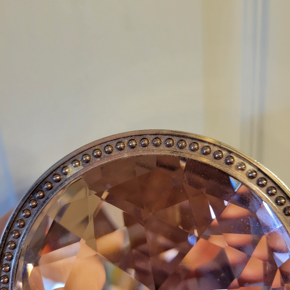 Pink Rhinestone Lidded Silver Safekeeper Jewelry Box  Pretty ~ GUC  Lori Greiner - Picture 16 of 16